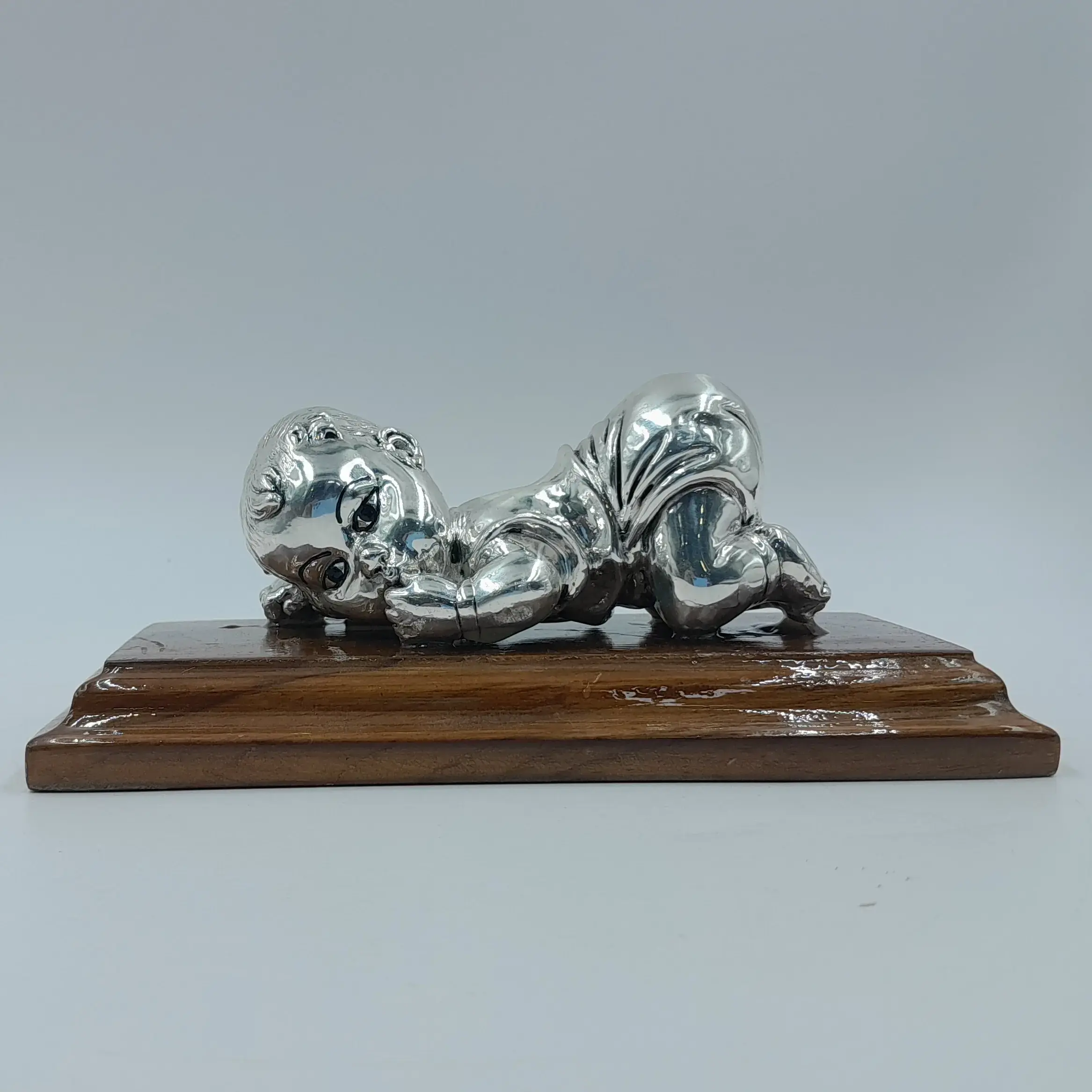 999 Silver Cute Sleeping Baby