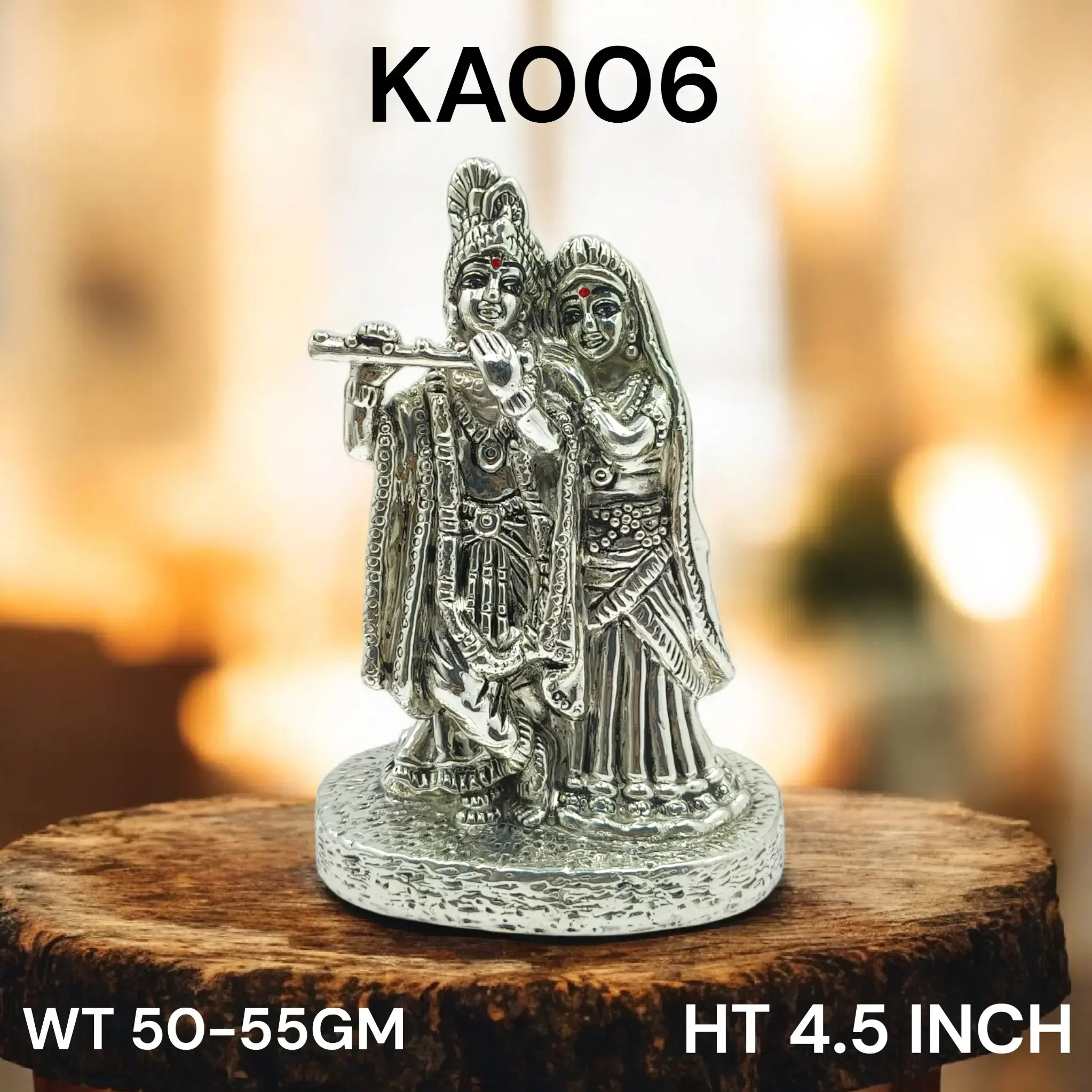 999 Silver Radha Krishna Silver Base 60