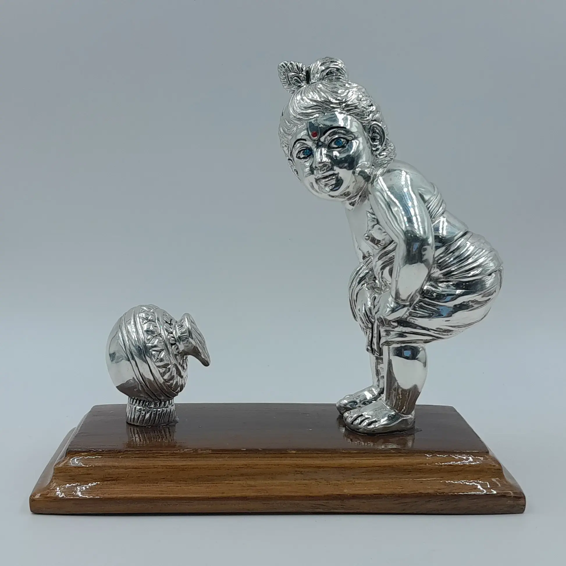 999 Silver Bal Gopal Silver Idol with Matki