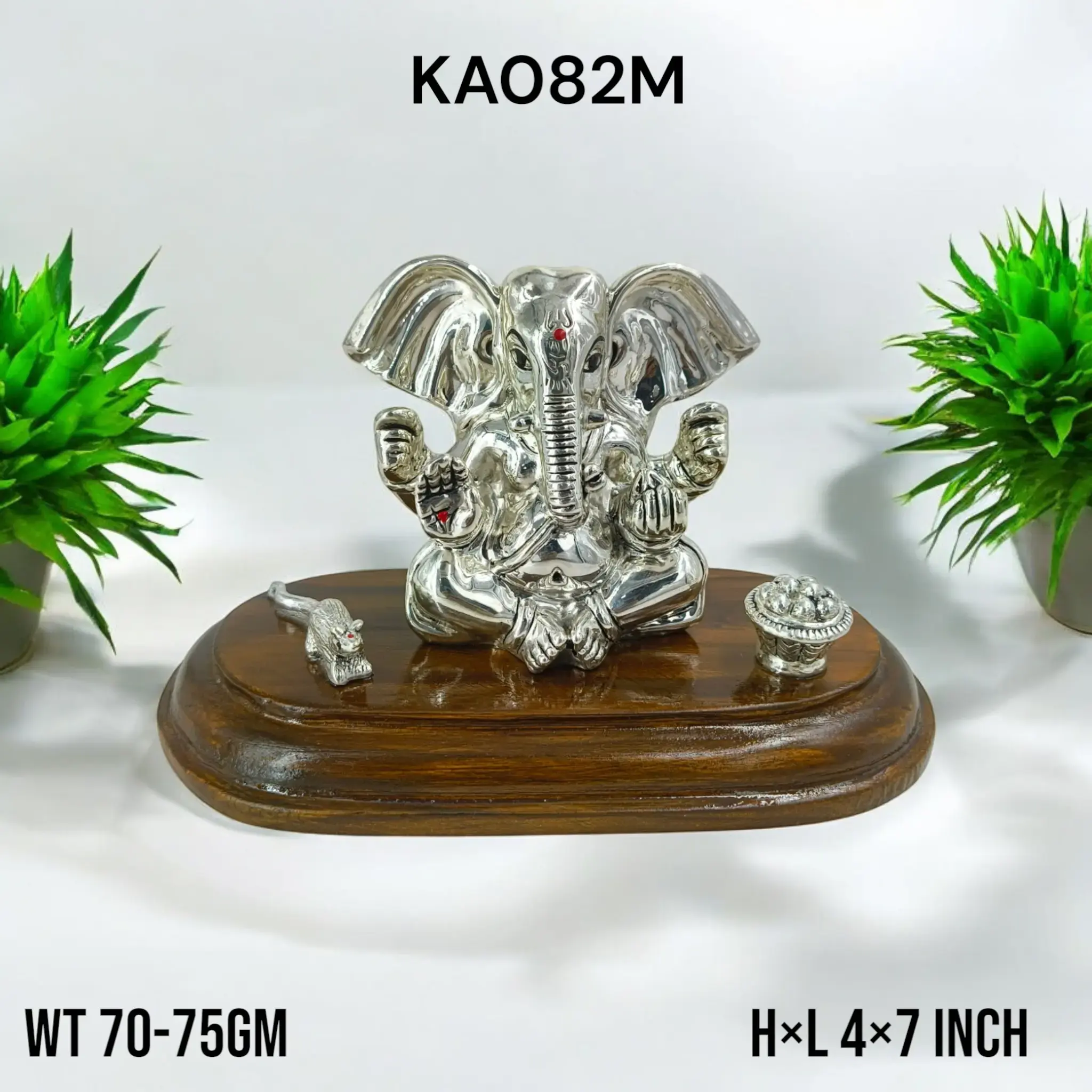 999 Silver Ganesh On Base