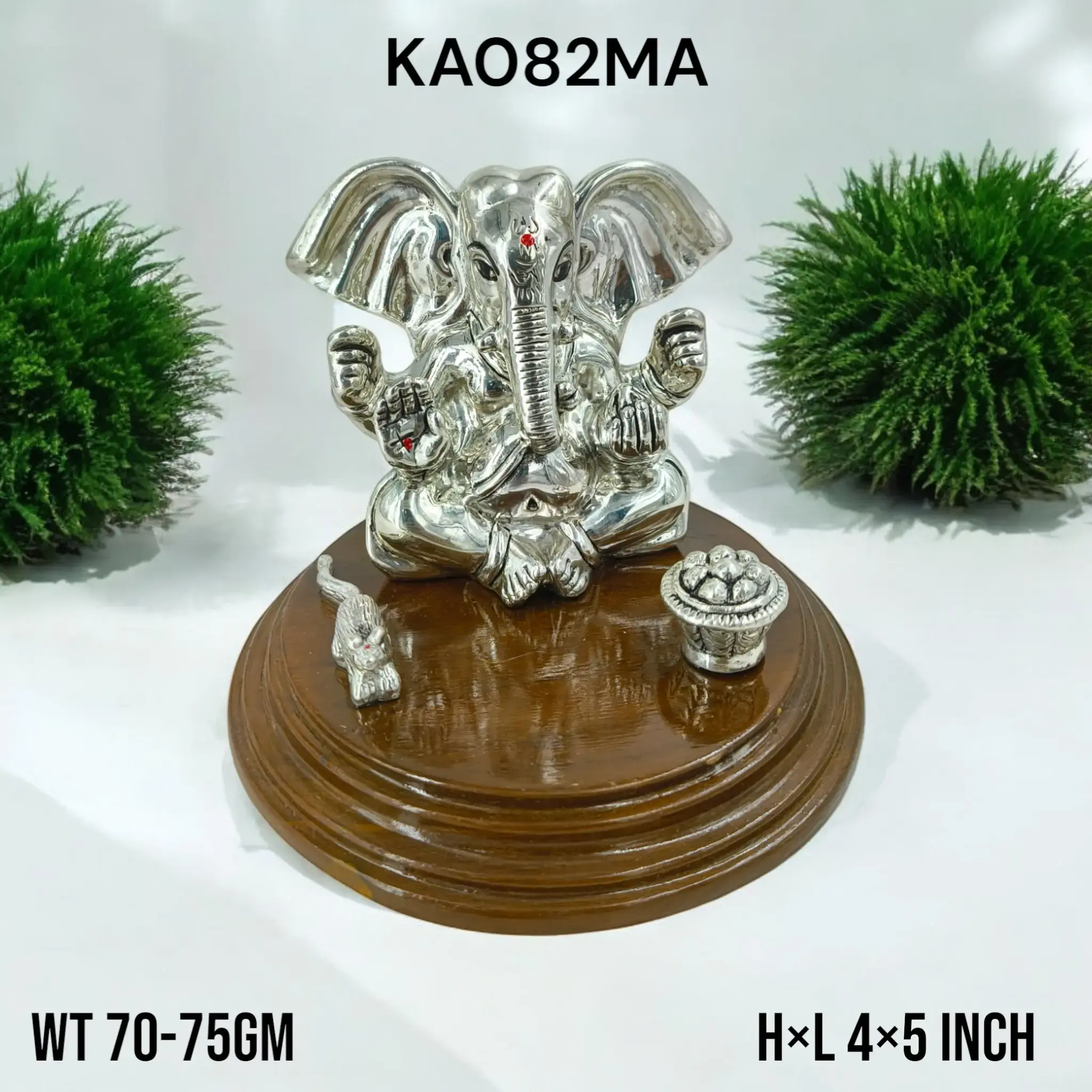 999 Silver Ganesh On Base
