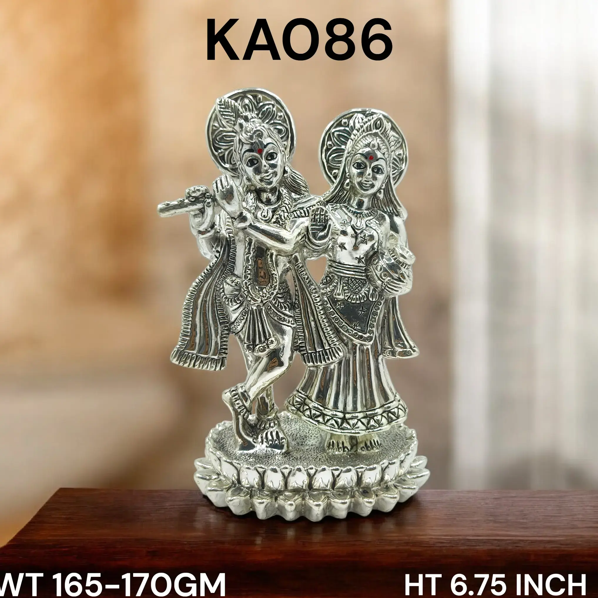 999 Silver Radha Krishna Magnificent Statue
