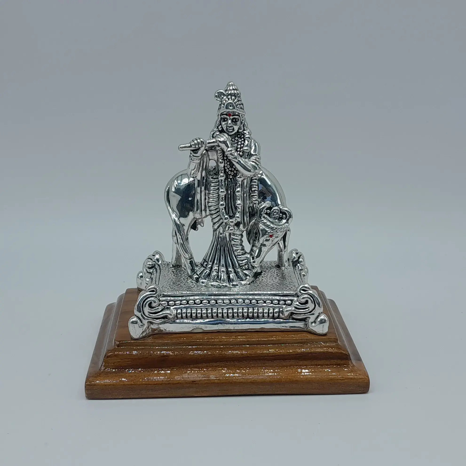 999 Silver Krishna With Cow
