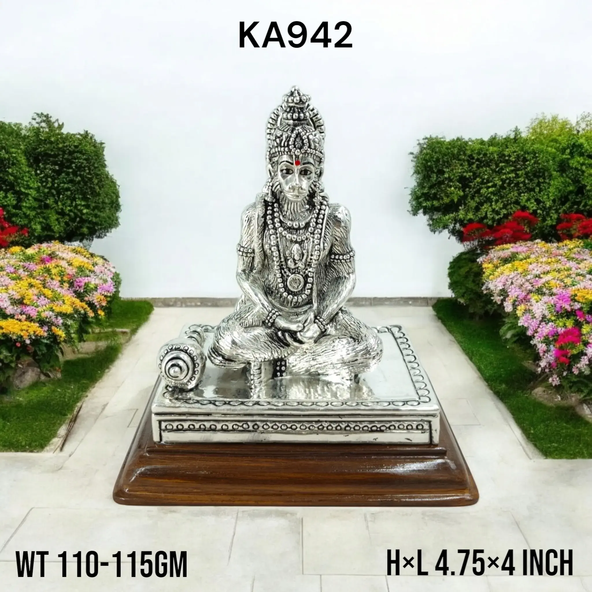 999 Silver Hanuman With Base