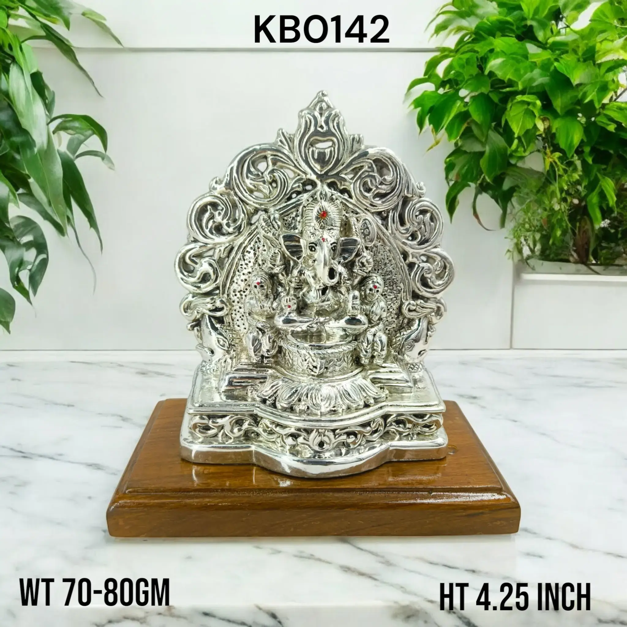 999 Silver Ganpati With Riddhi Siddhi