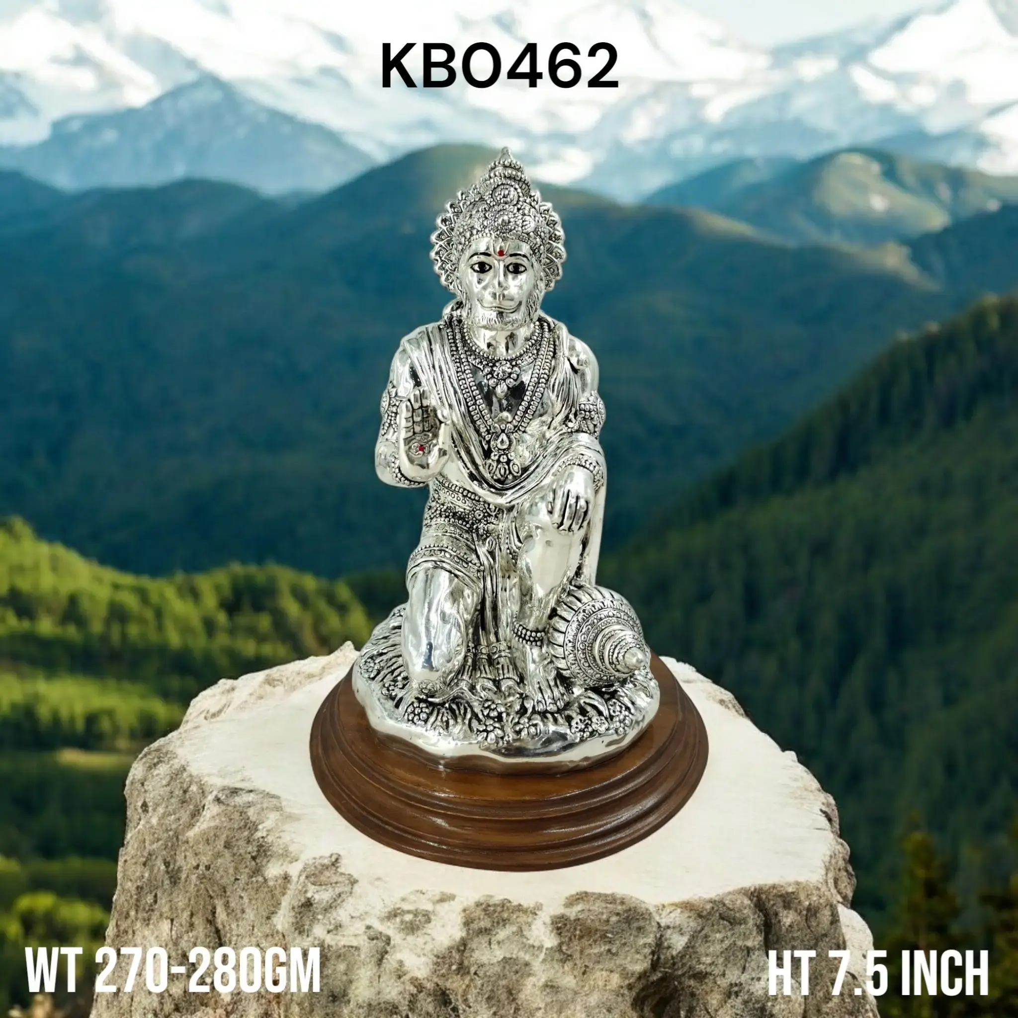 999 Silver Hanuman With Base