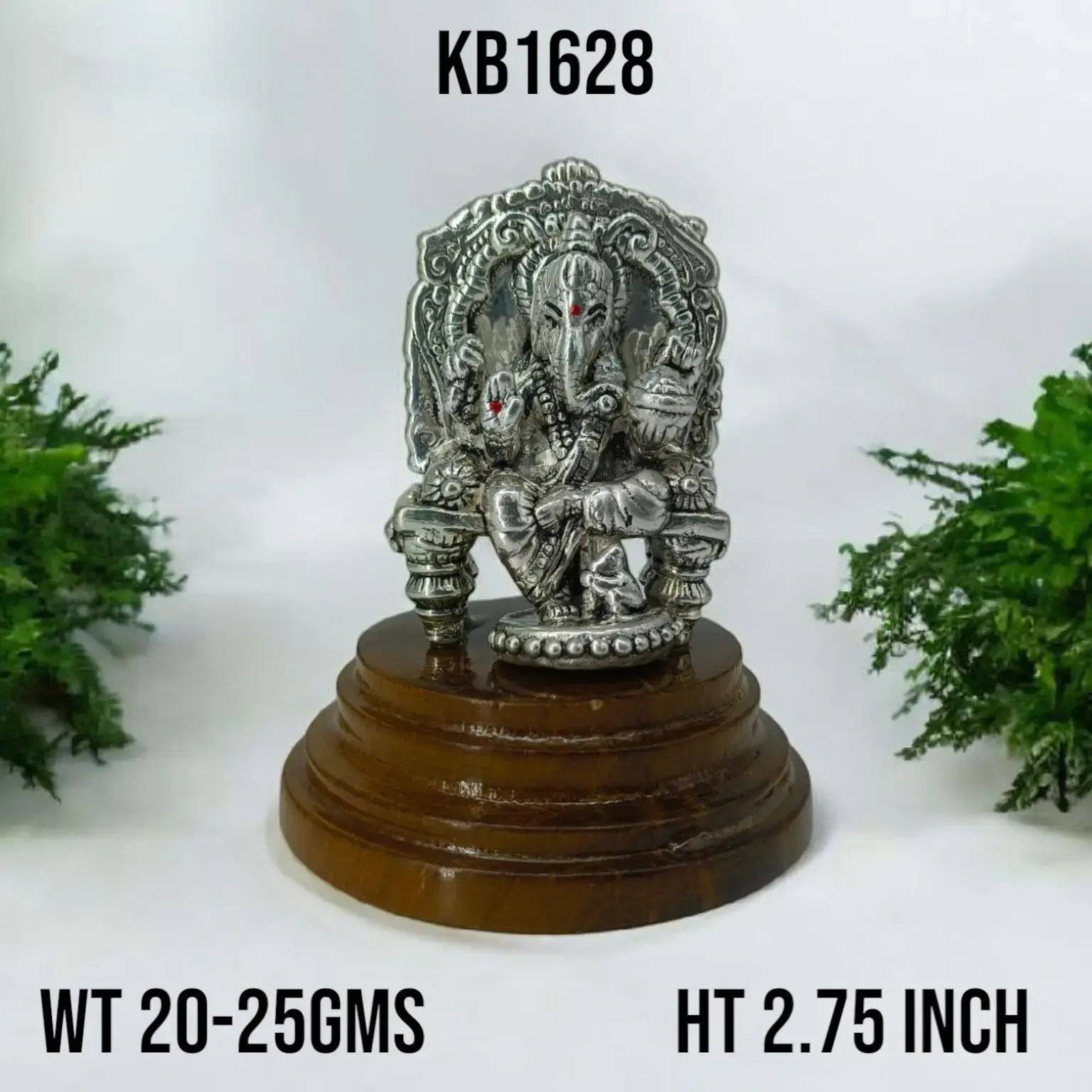 999 Silver Ganesha With Sinhasan