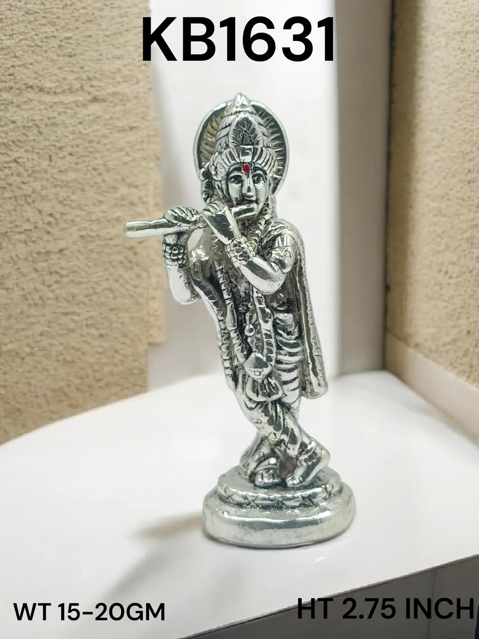 999 Silver Flute Playing Krishna
