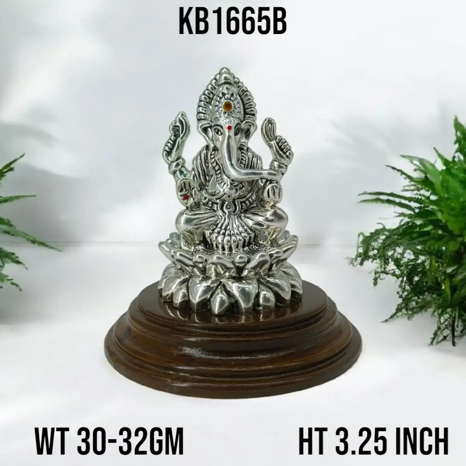 999 Silver Ganesh On Lotus