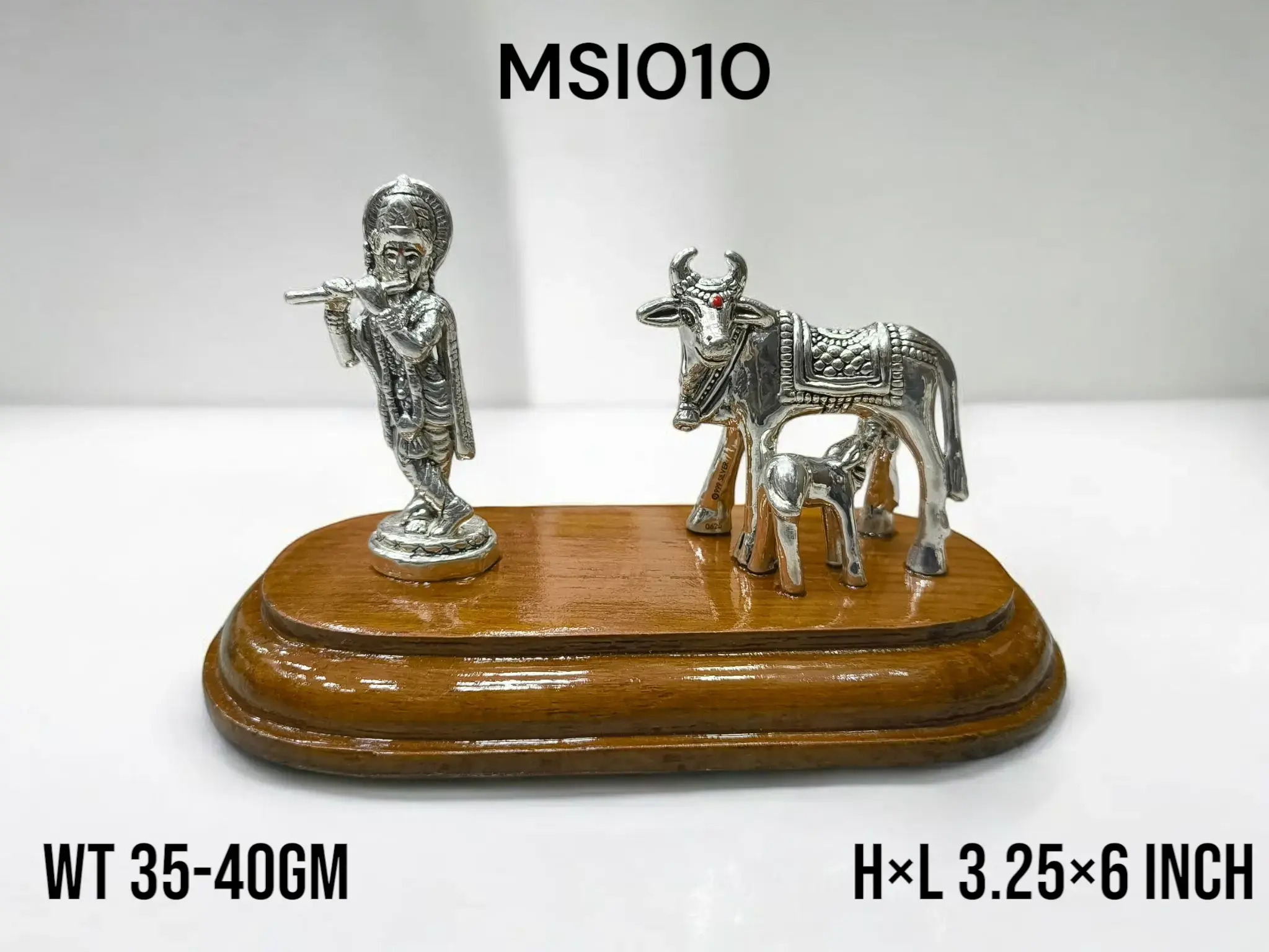 999 Silver Krishna With Cow