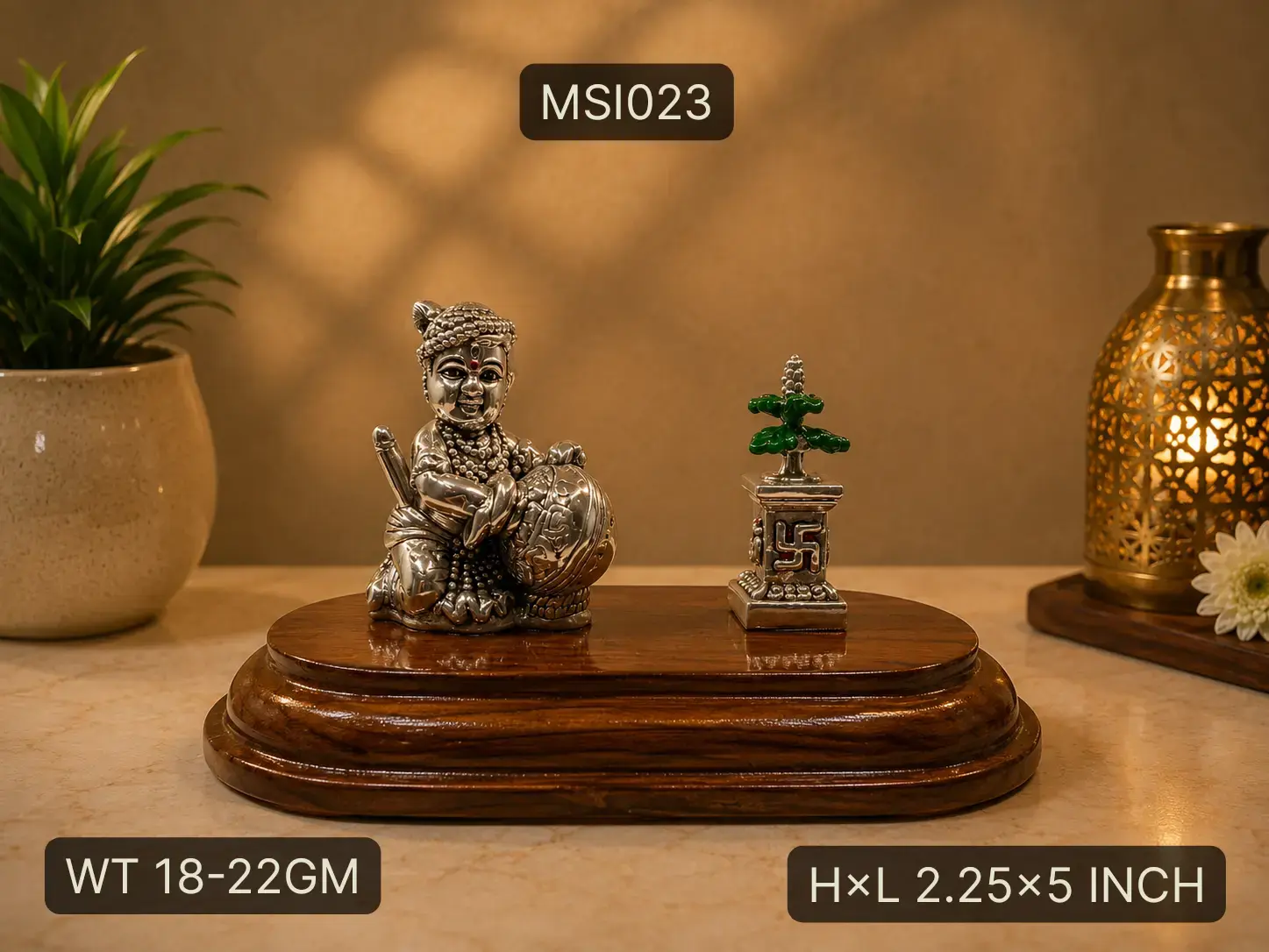 999 Silver Radhakrishna With Cow