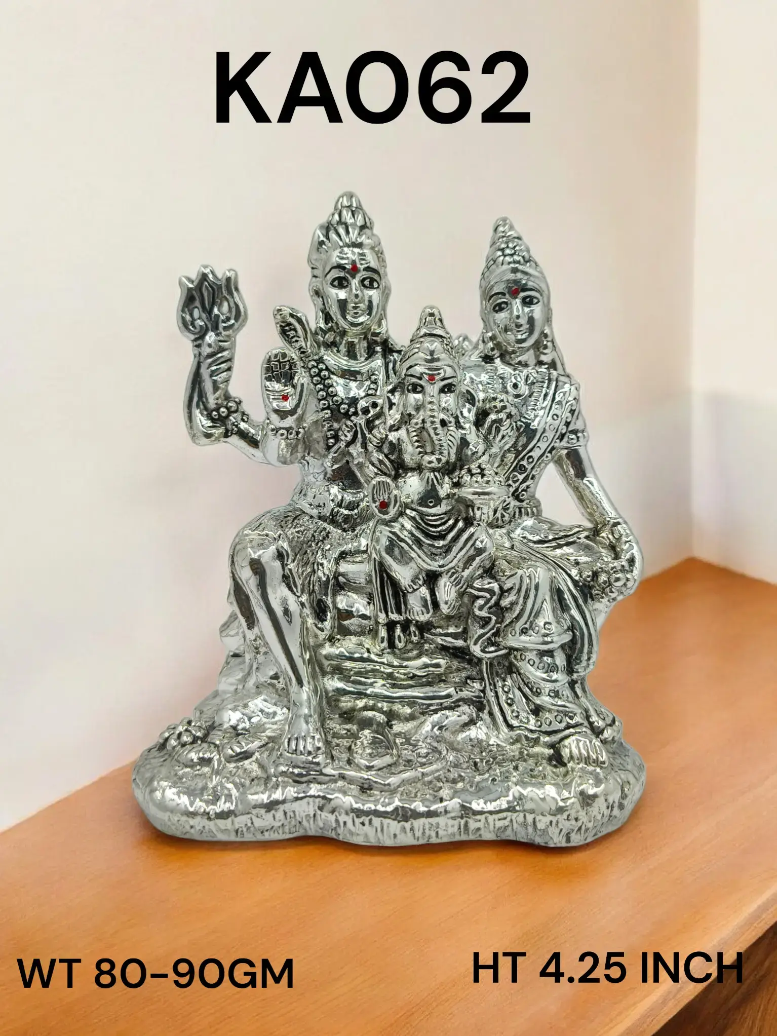 999 Silver Shiv Parvati Ganesh