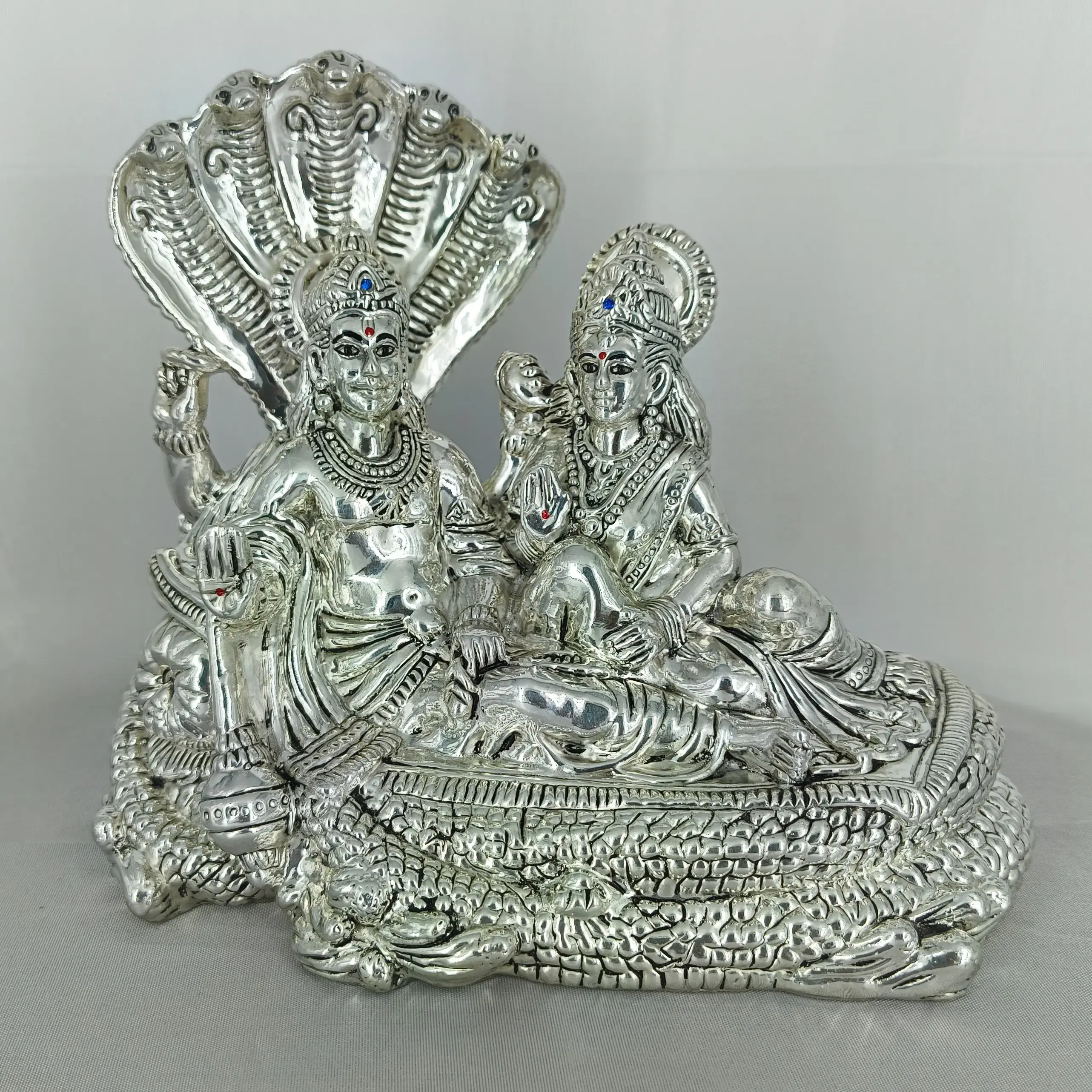 999 Silver Big Size Lord Vishnu Lakshmi
