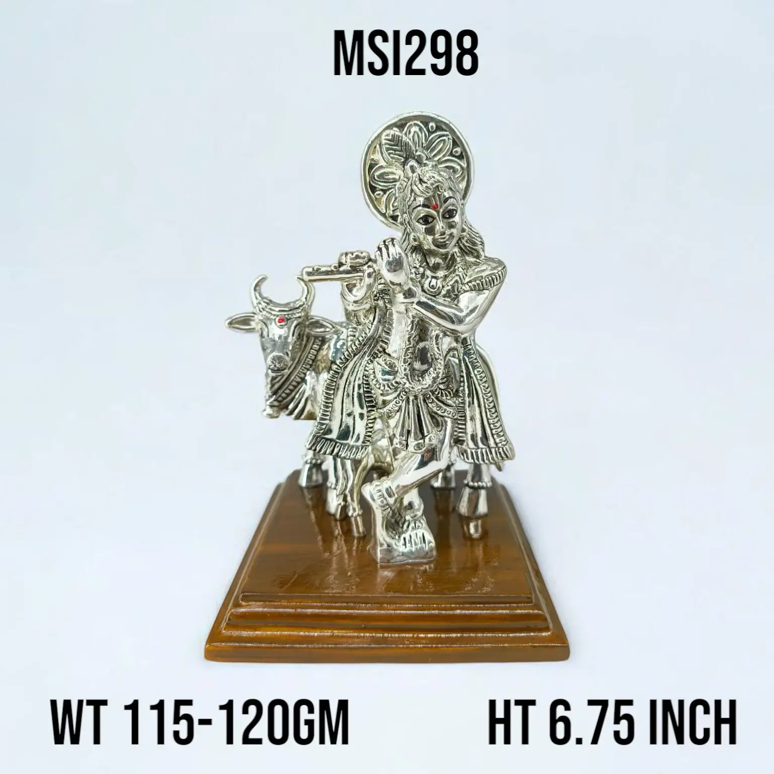 999 Silver Krishna With Cow