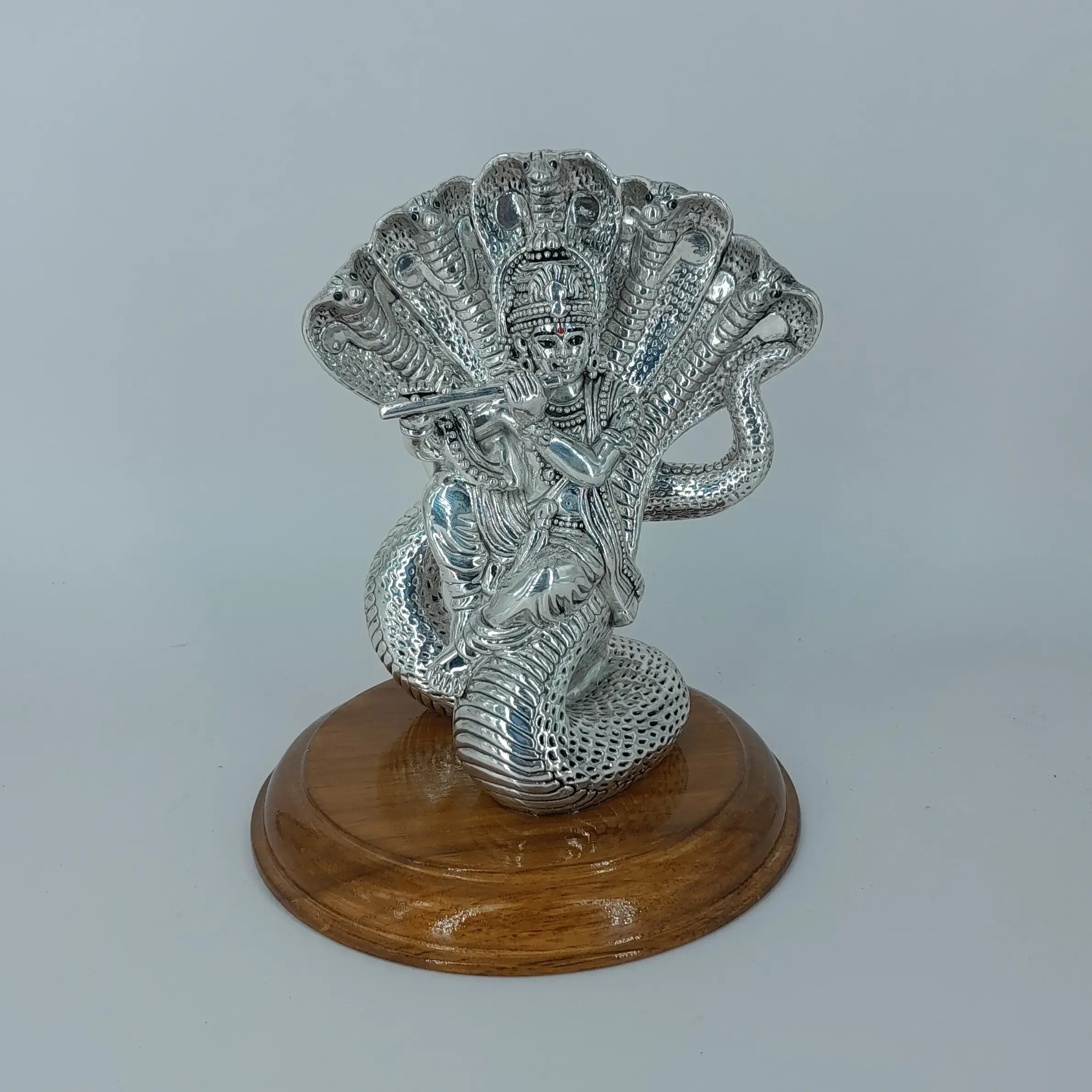999 Silver Krishna With Sheshnag