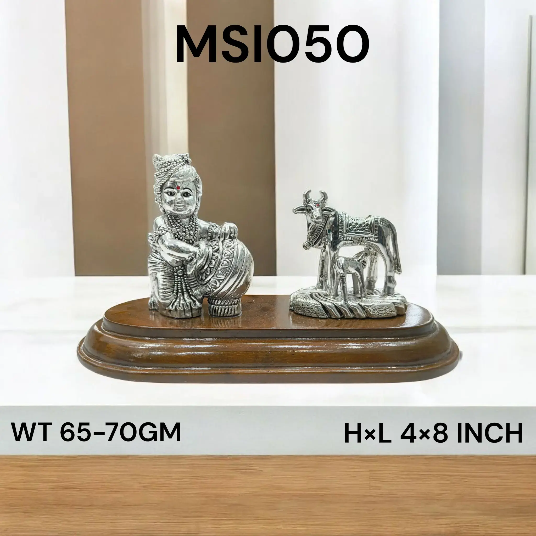 999 Silver Makhan Gopal With Cow