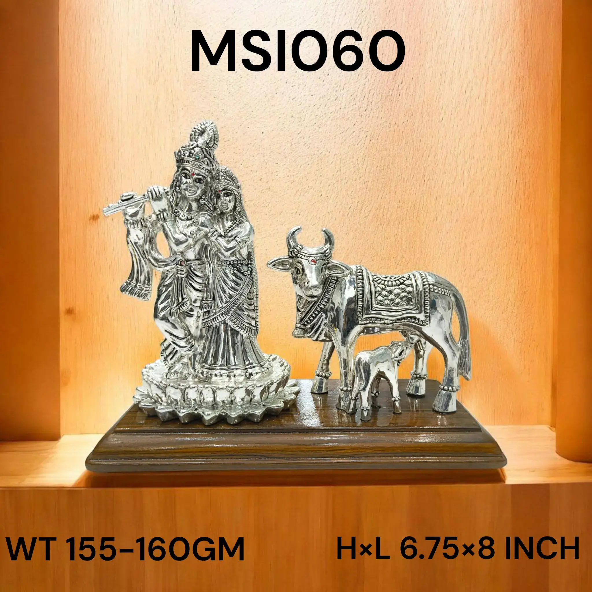 999 Silver Radhakrishna With Cow