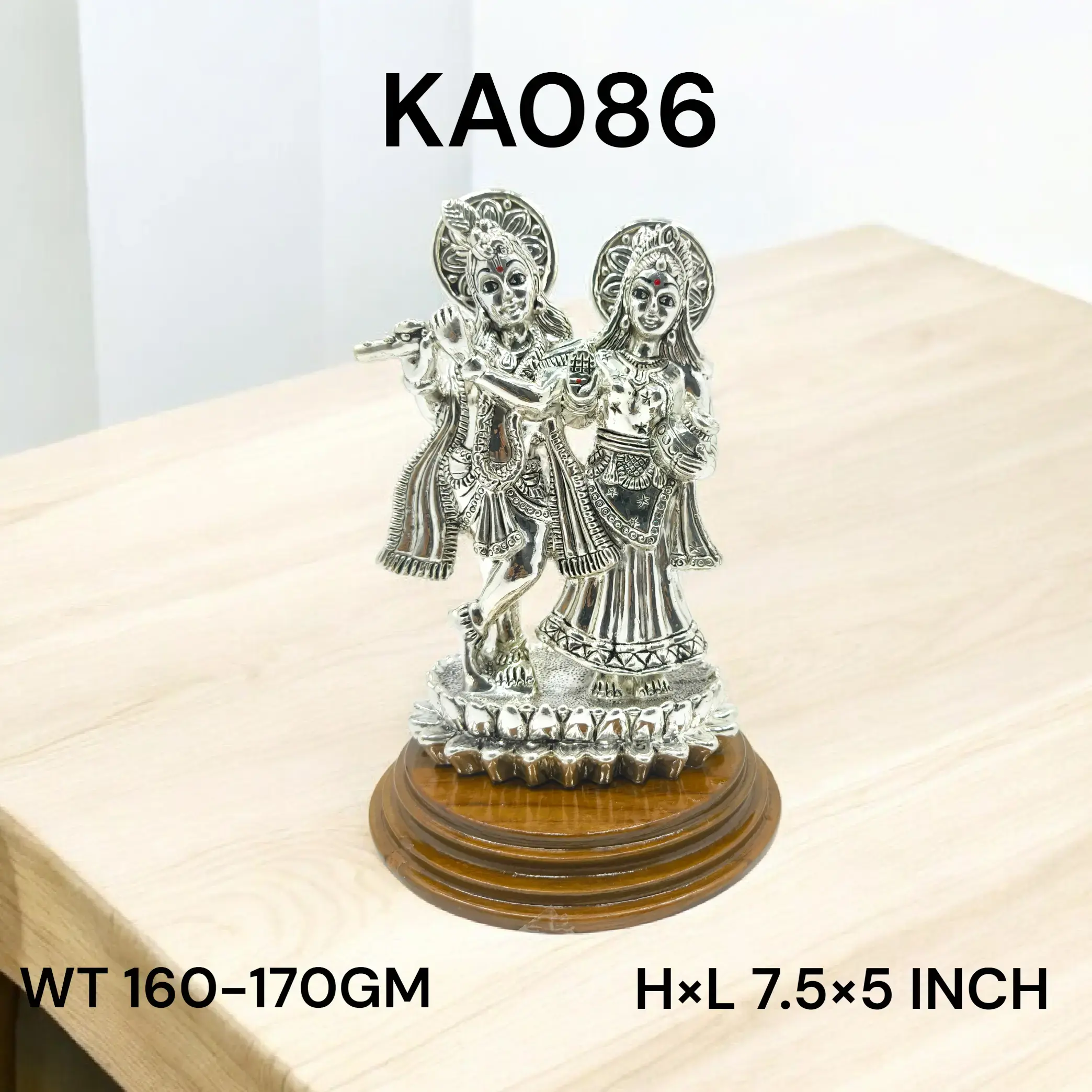999 Silver Radha Krishna Magnificent Statue