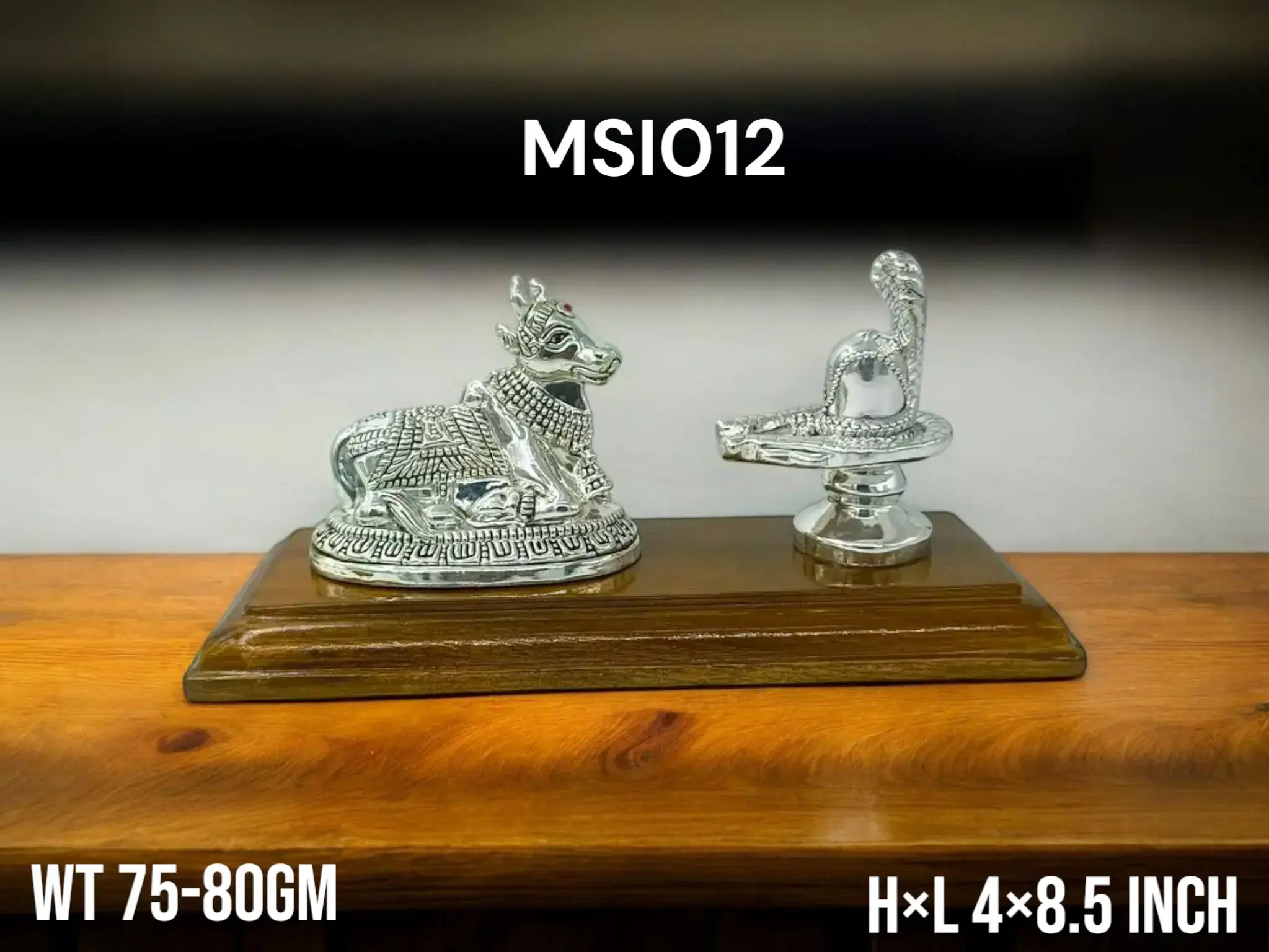 999 Silver Shiv Linga With Nandi Set
