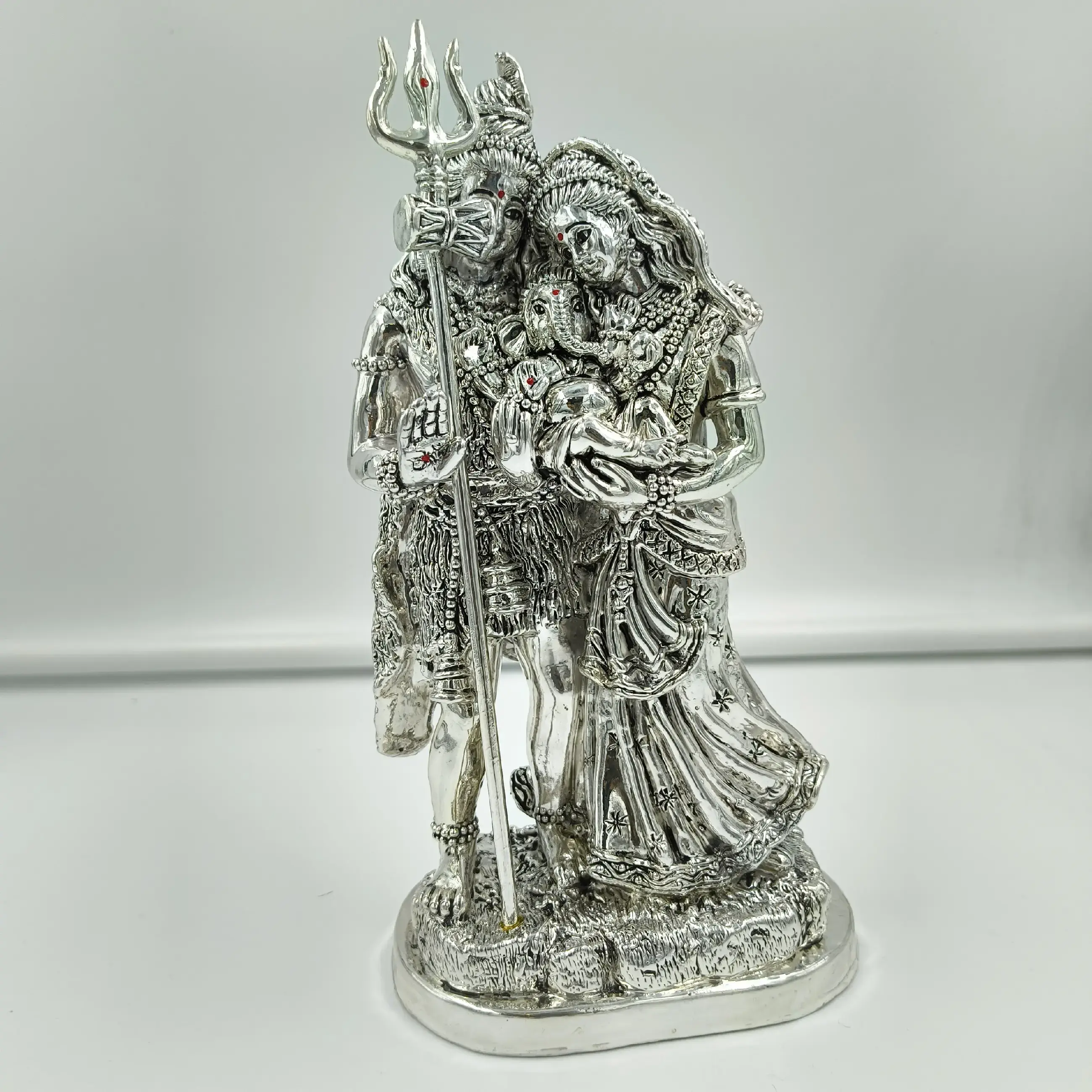 999 Silver shiva parwati with ganesha